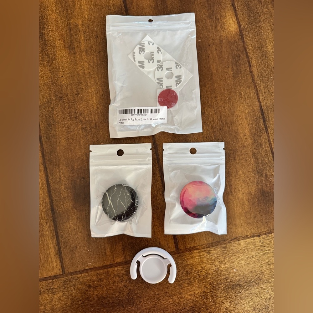Phone Grip Set (2) with Car Mount for All Mobile Phones